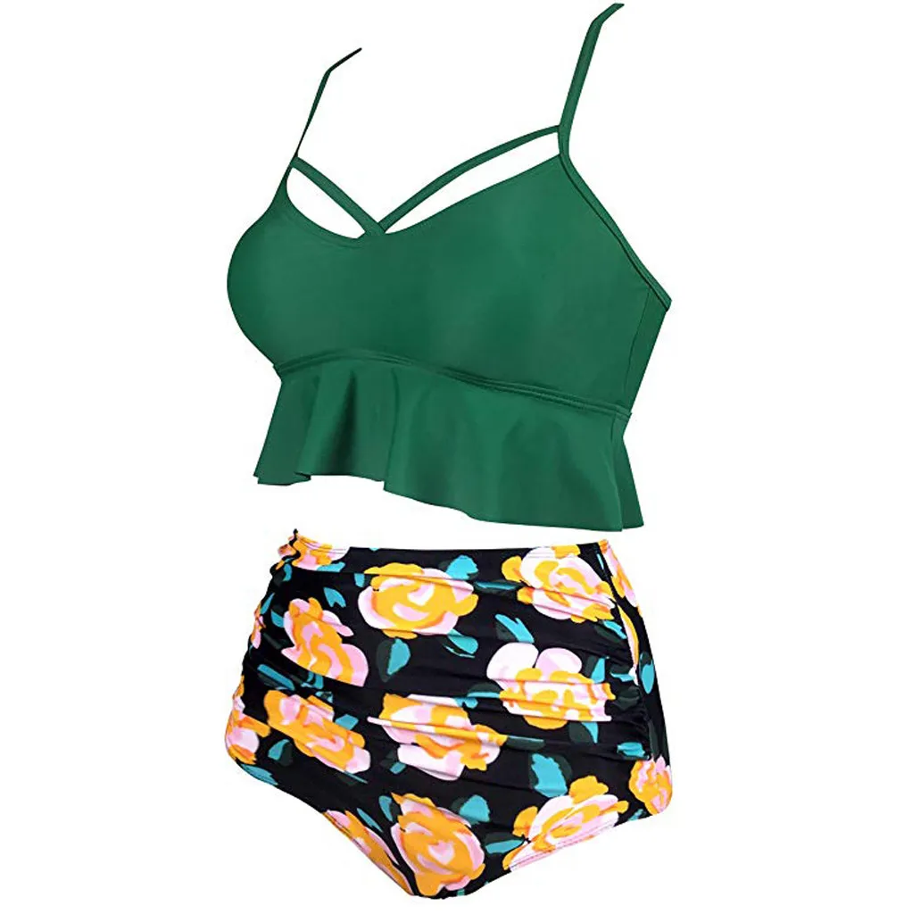 Женский купальник Леопардовый Гавайский принт пуш-ап сексуальный бикини набор