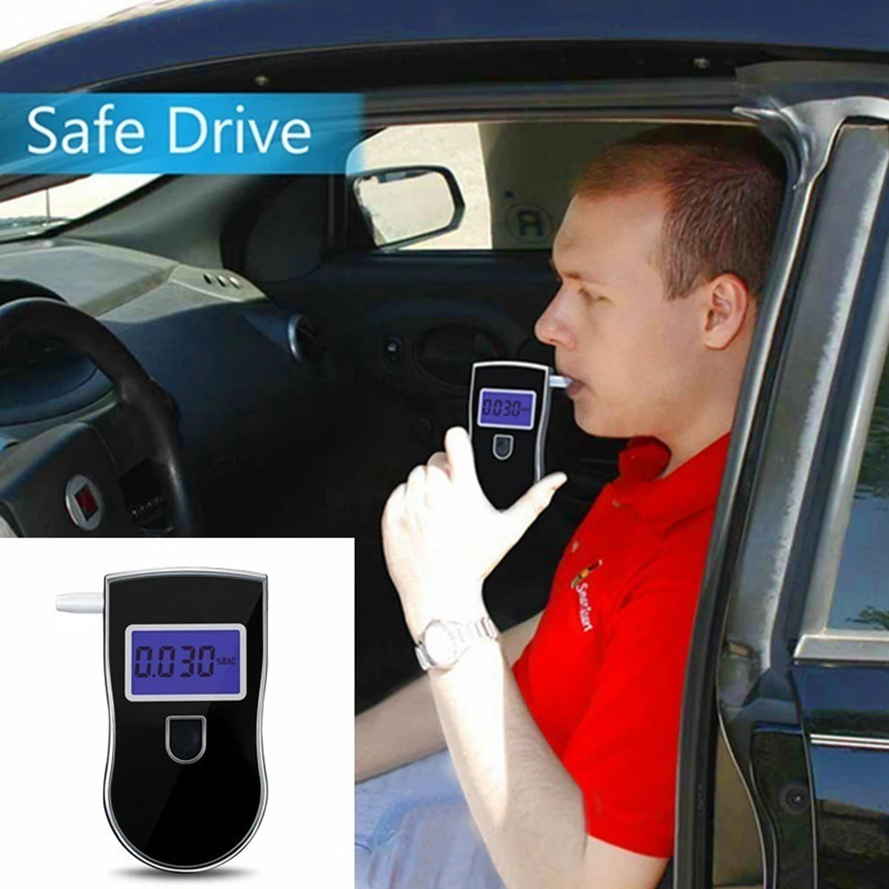 

AT-818 Professional Digital Breath Alcohol Tester Breathalyzer with 3 Digital LCD Display Backlight 5 Mouthpieces High Quality