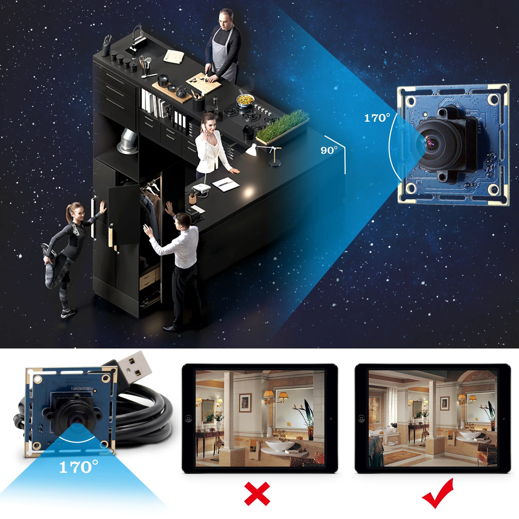 Модуль usb камеры ELP VGA 480P CMOS OV7725 веб-камера видеонаблюдения с широким углом