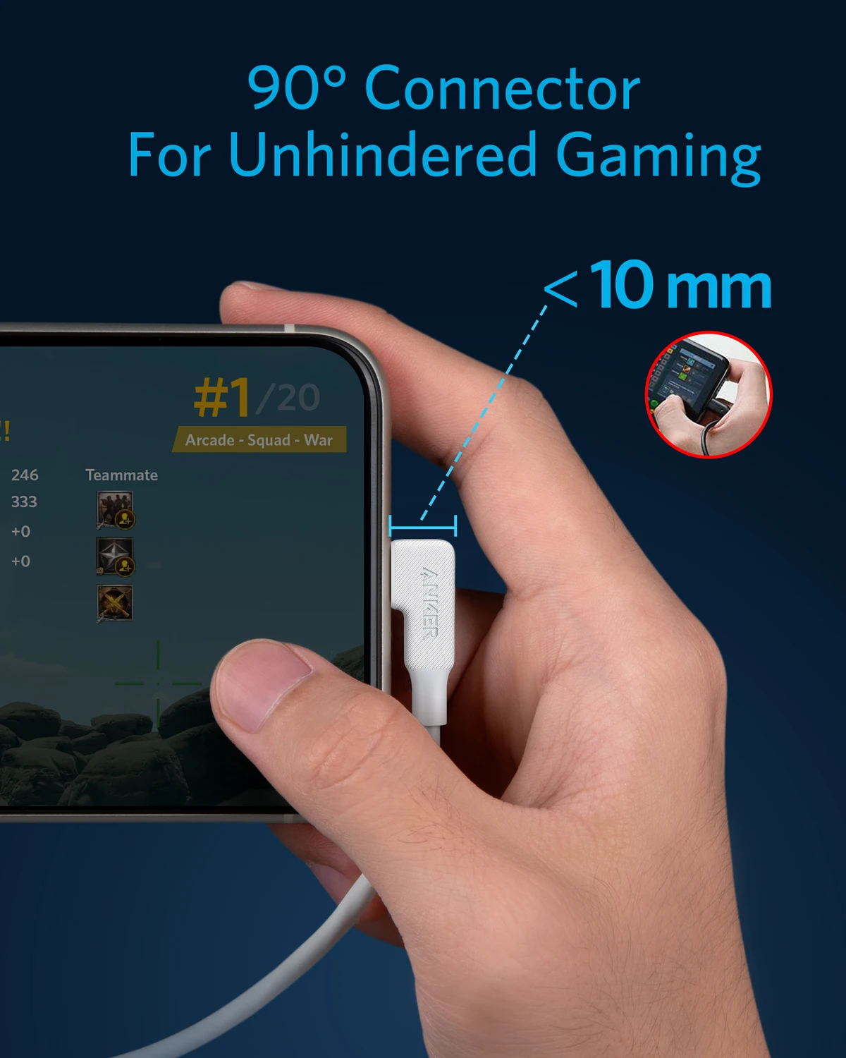 Anker 90 Degree USB Cable For iPhone 13 12 11 Pro Max Lightning Cable Mobile Phone Fast Charging Cord Data Charger Wire