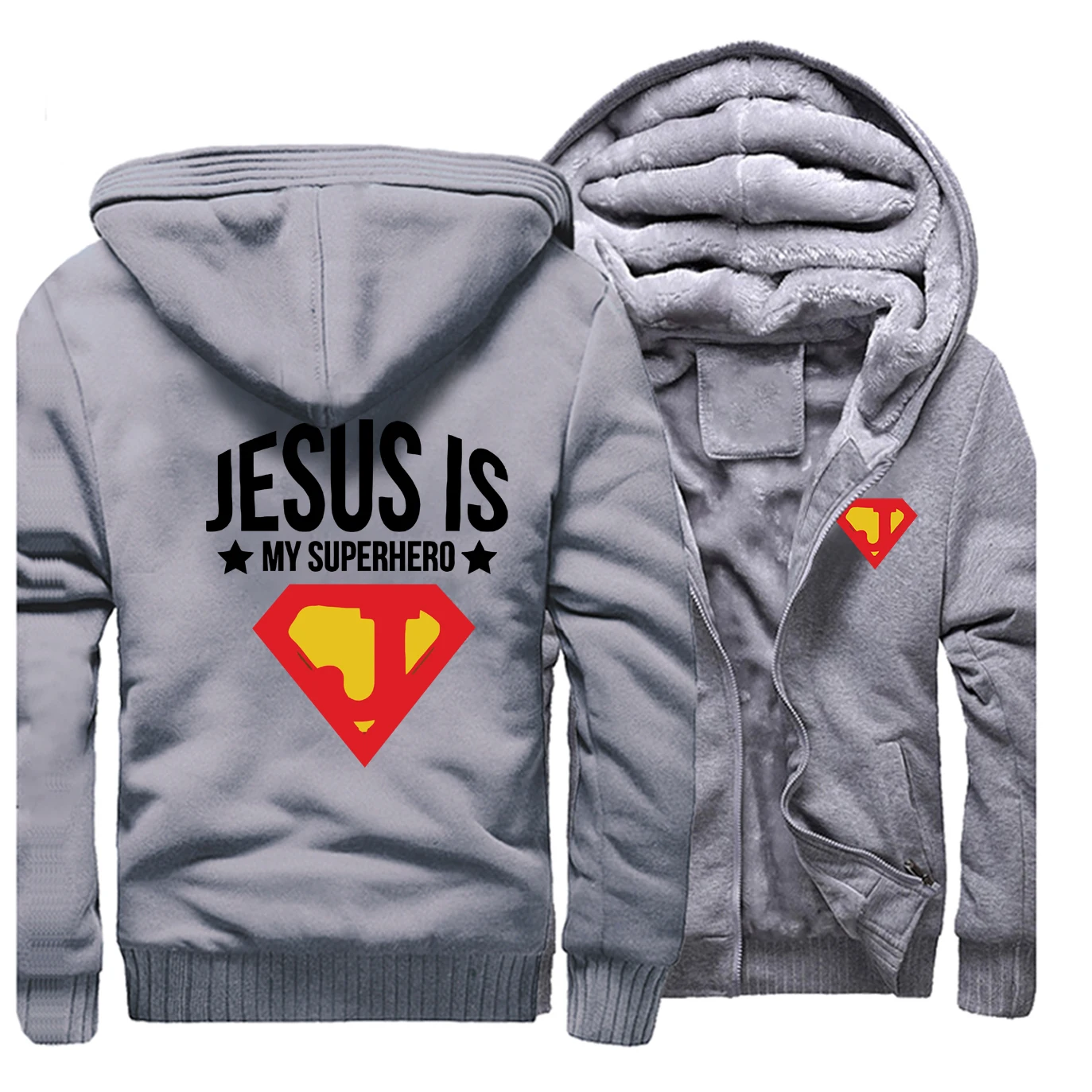Jesus is my superhero, мужская уличная куртка с принтом,, зимнее флисовое теплое Мужское пальто в стиле хип-хоп, забавные мужские плотные толстовки с капюшоном, толстовка