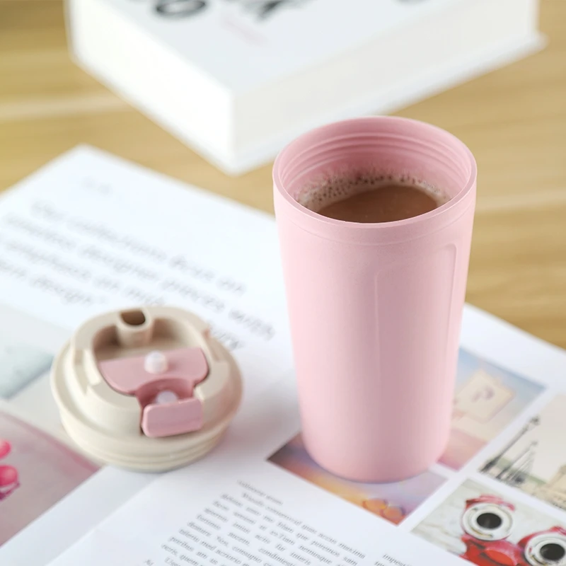 420 мл Высококачественная модная кофейная чашка из бамбукового волокна с крышкой