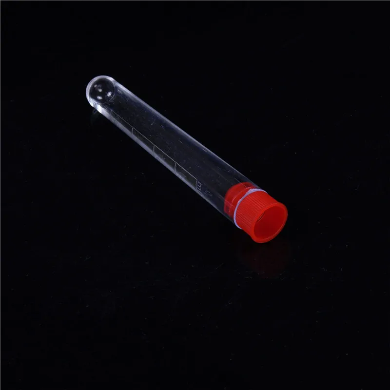 

JETTING 10pcs 16x100mm Clear Plastic Test Tubes with Caps Lab Round Bottle Tubes