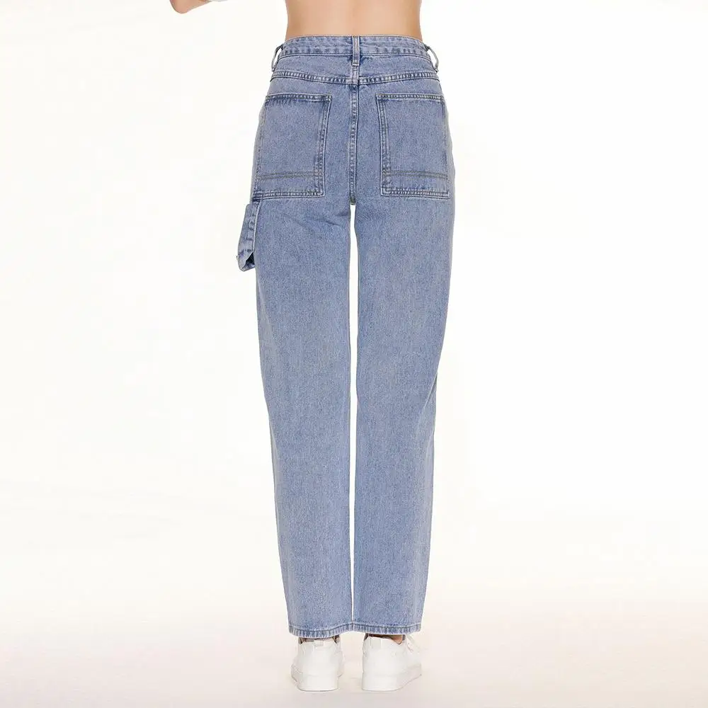 

2020 High Waist Straight Jeans Women Baagy Boyfriend Overalls Loose Wide Leg Denim Pants Washed Retro Autumn Winter Long Jean
