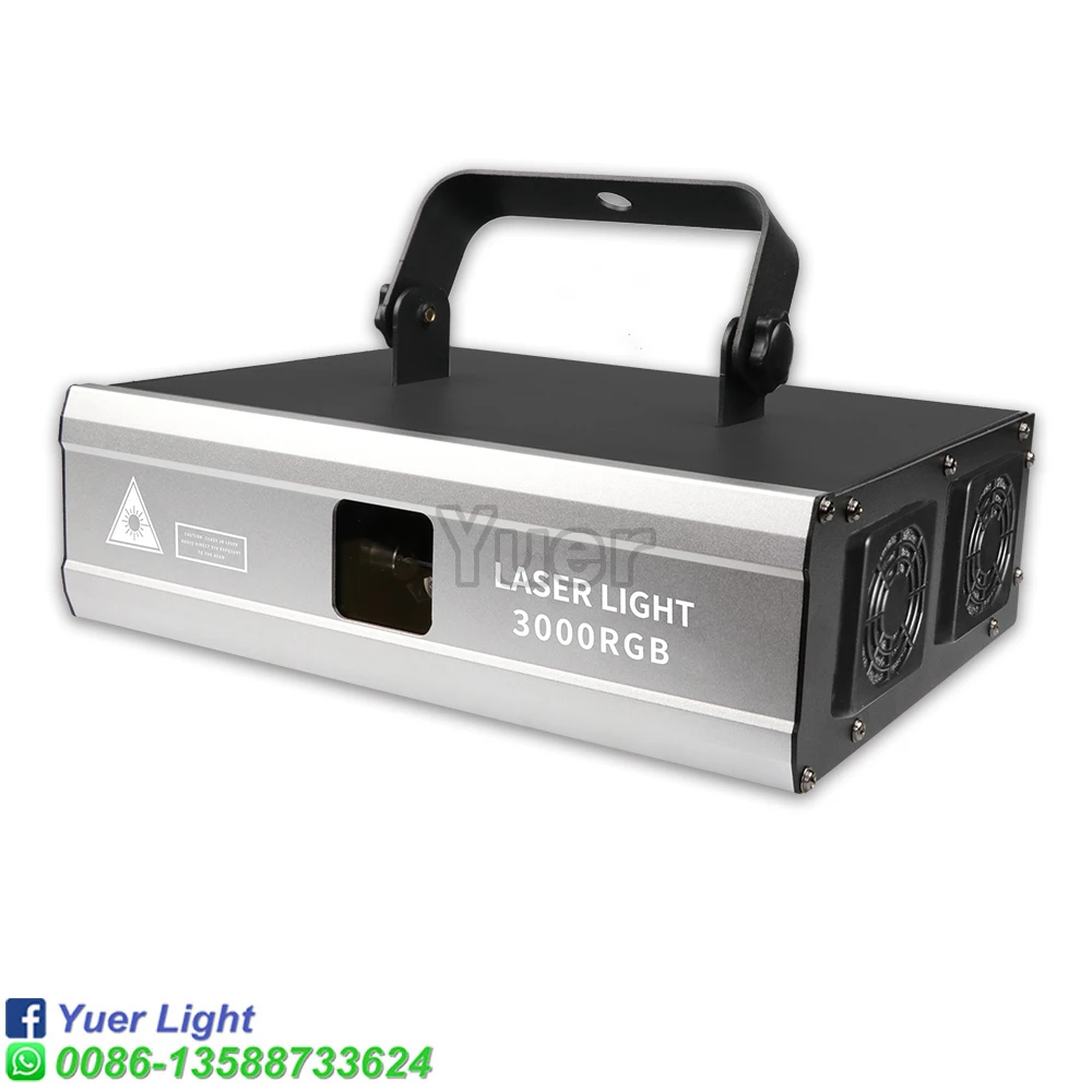 Полноцветный RGB DMX прочный луч сценический анимационный лазер 3 Вт цветной Яркий