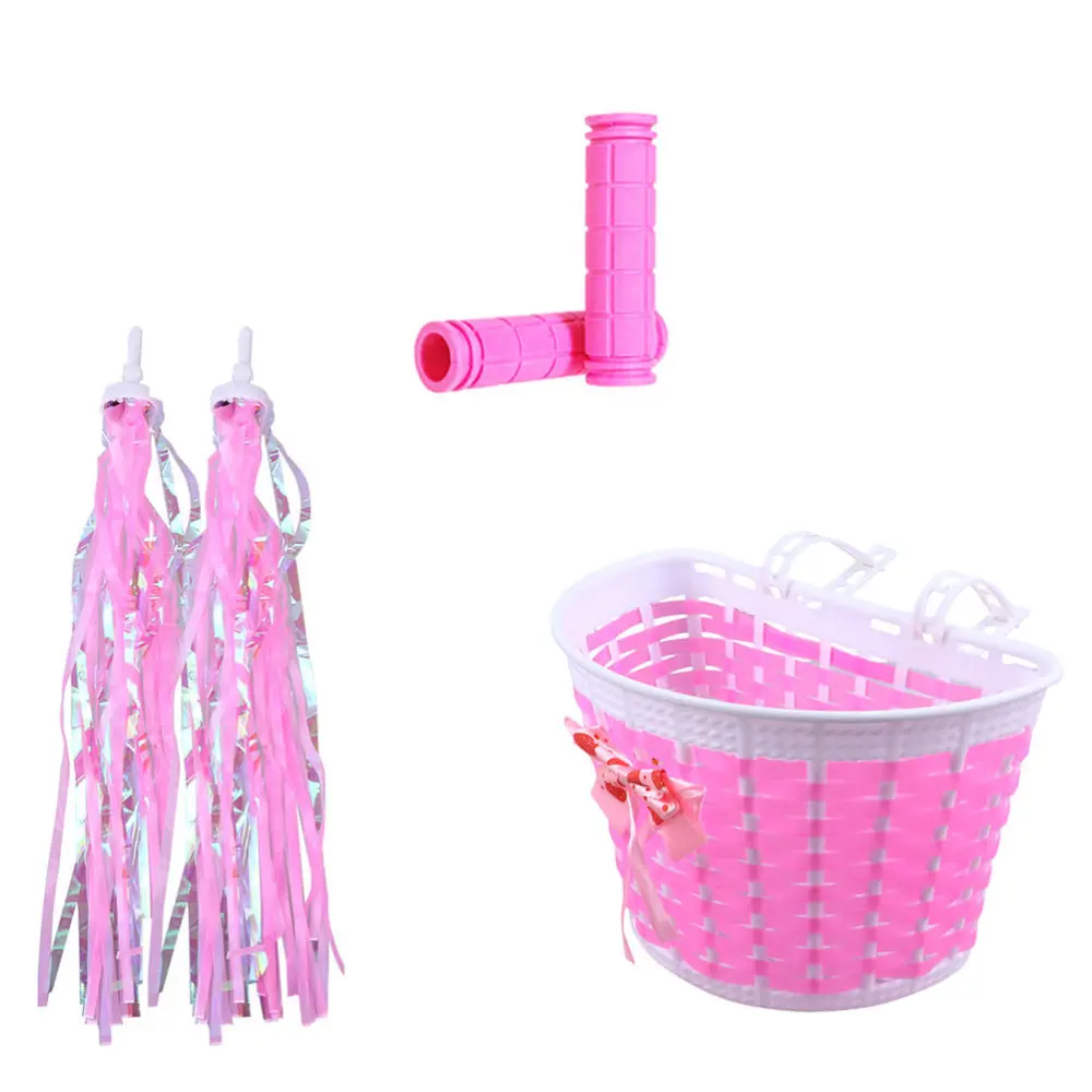 

1 Set Kid Bike Basket Scooter Streamers Handlebar Cover Kids Bicycles Supplies