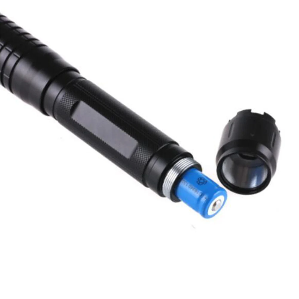 Мощный синий горящий фонарик длиной волны 10000 нм лазерный с фокусировкой 5