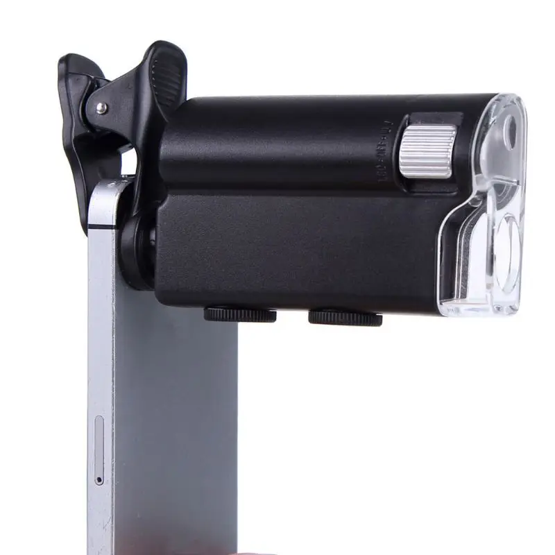 

100X Portable Magnifying Glass Universal Mobile Phone Mini Clip LED Microscope