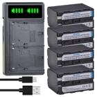 DuraPro 4 шт 7200mAh NP-F960 NP-F970 батарея + Новый LED USB двойное зарядное устройство для SONY NP F950 F330 F550 F570 F750 F770 MC1500C 190P