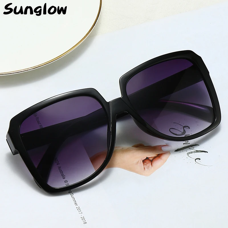 

Sunglow Sunglasses Women 2021 Square Oversized Glasses Men Driving & Traveling Windproof and Sun Shading Steampunk Goggles