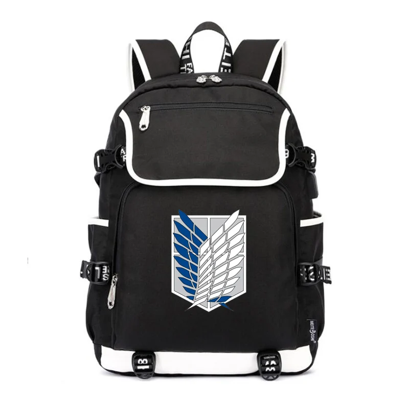 Мужской холщовый рюкзак для ноутбука в стиле «атака на Титанов»