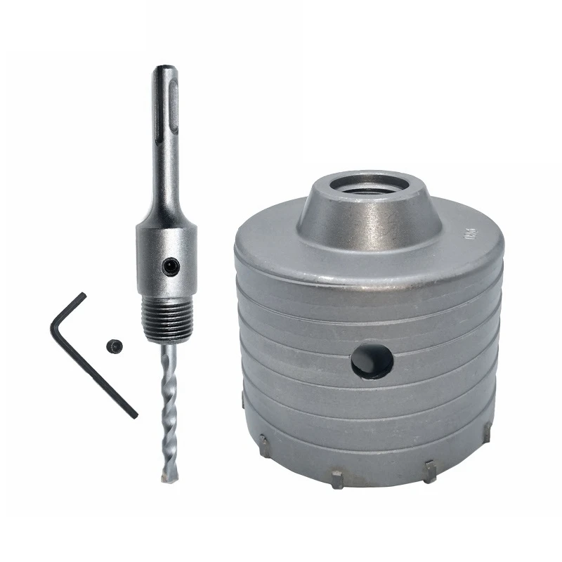 

1 Set Concrete Hole Saw Electric Hollow Core Drill Bit 100mm Shank 110mm Cement Stone Wall Air Conditioner Alloy Blade