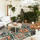 Ковры JQ в стиле ретро персидский стиль зеленые Геометрические Этнические для гостиной, кухни, домашнего декора, коврики для спальни, прикроватной тумбочки, коридора, напольный коврик