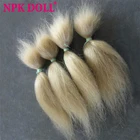 Кукла реборн NPK, коричневый и блонд, 15 г, 100% натуральные аксессуары, 15 см, из ангорской козы, сделай сам, парики для новорожденных