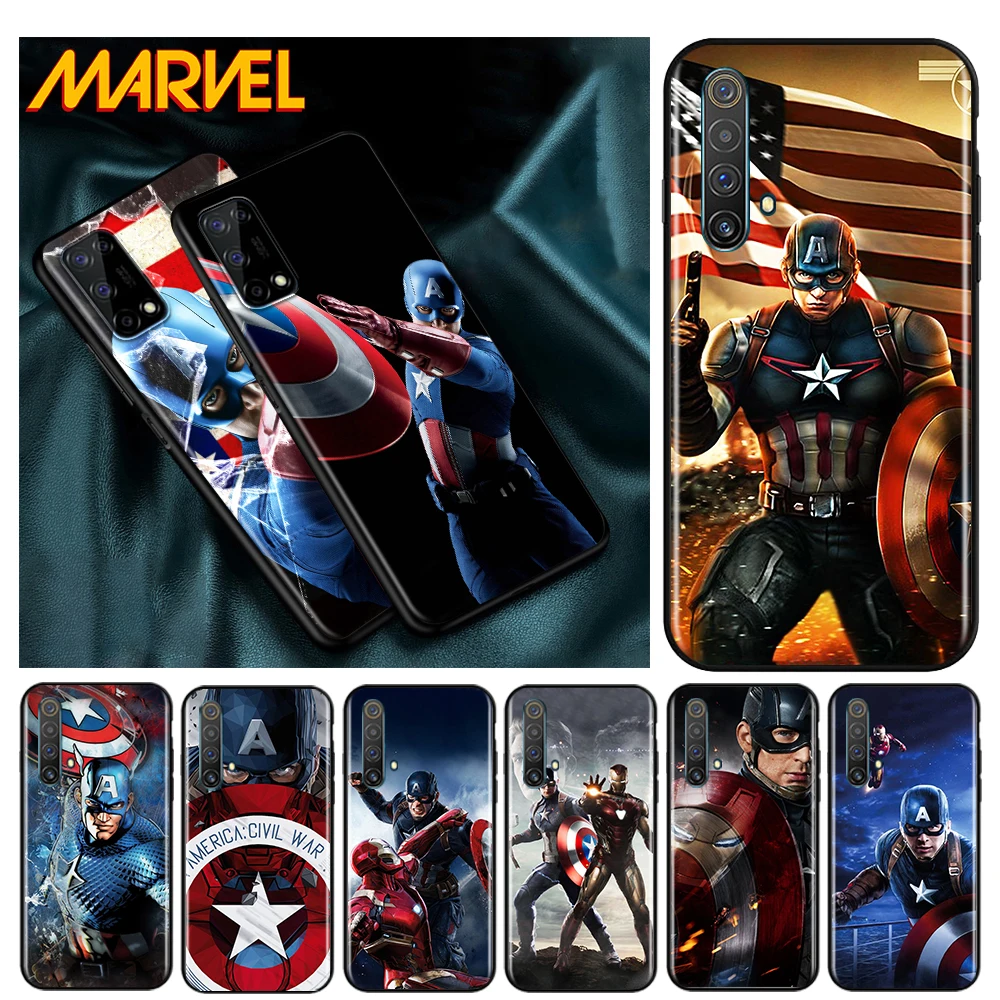 

Captain America Marvel for OPPO Realme V15 X5 X3 X50 X7 X2 C17 C11 C3 C2 7 7i 6 6S 6i 5 3 2 Pro Soft Black Phone Case