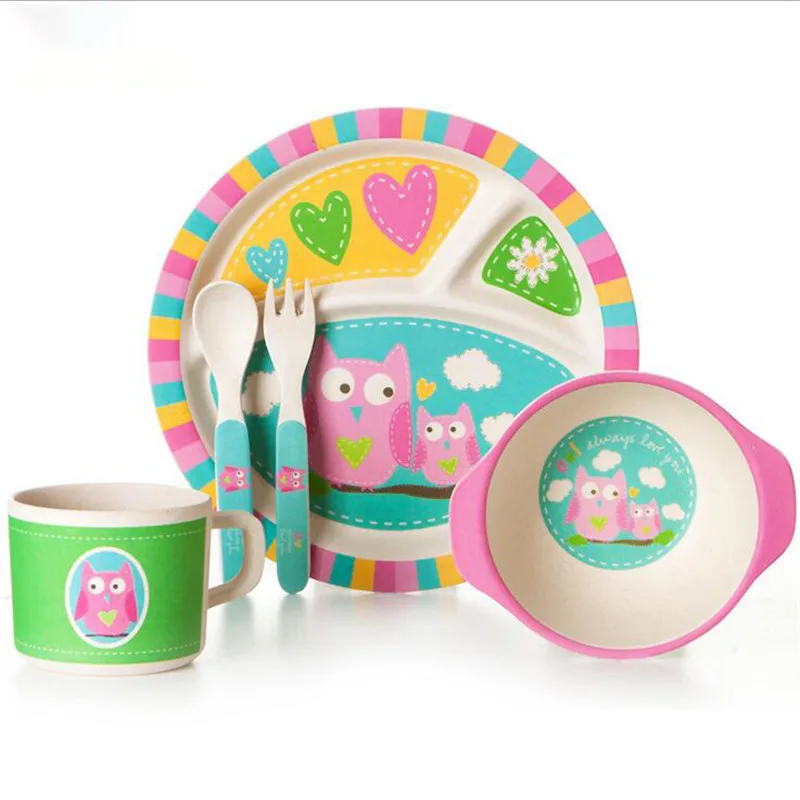 5 шт./компл. детская посуда для кормления с героями мультфильмов Экологичная из