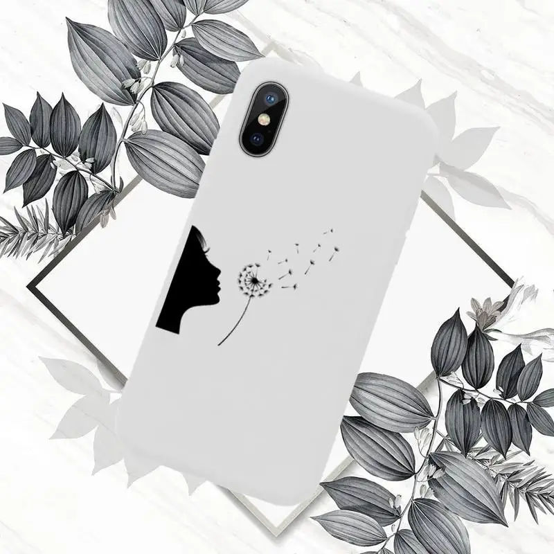 

Dandelion Simple flower Phone Case Candy Color for iPhone 6 7 8 11 12 s mini pro X XS XR MAX Plus