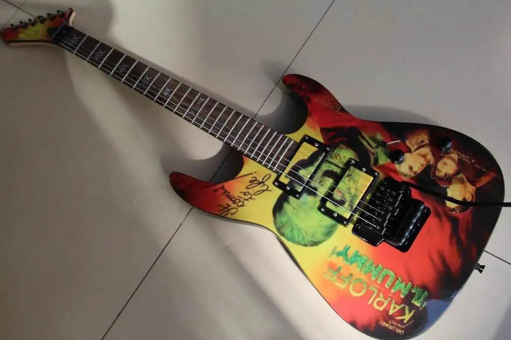 Оптовая продажа партиями по 6 строка Электрогитары Одна деталь вырез черепа на