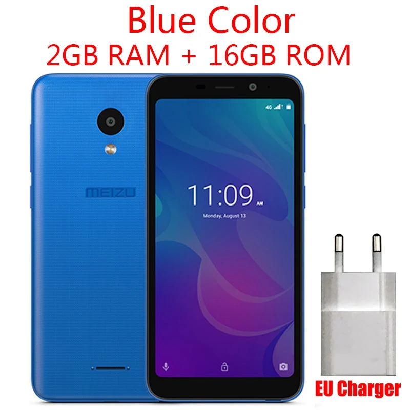 Blue 2G 16G Meizu C9, 4G LTE, 2 ГБ, 16 ГБ, 5,45 дюймов, 1440x720 p, ips экран, четырехъядерный процессор, МП камера, две sim-карты, мобильный телефон - Цвет: Blue 2G 16G