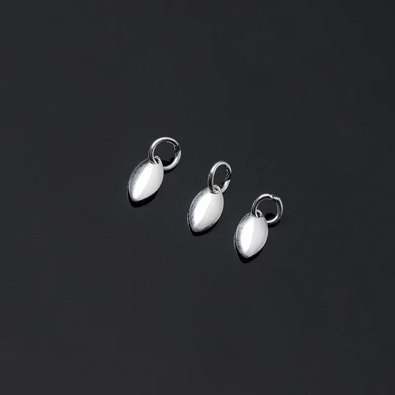 MEETSOFT 5pcs/lot 925 Sterling Silver Geometric Oval Charms Special of DIY Necklace Accessory chic Jewelry Making Findings | Украшения и