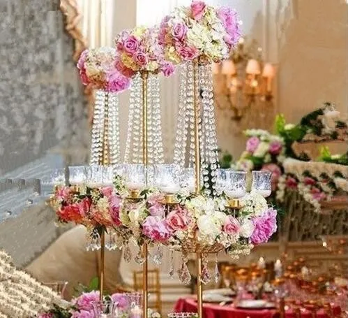 new hot sell 96 cm(H) wedding crystal table centerpiece crystal chandelier flower stand Banquet decorationpcs/lot