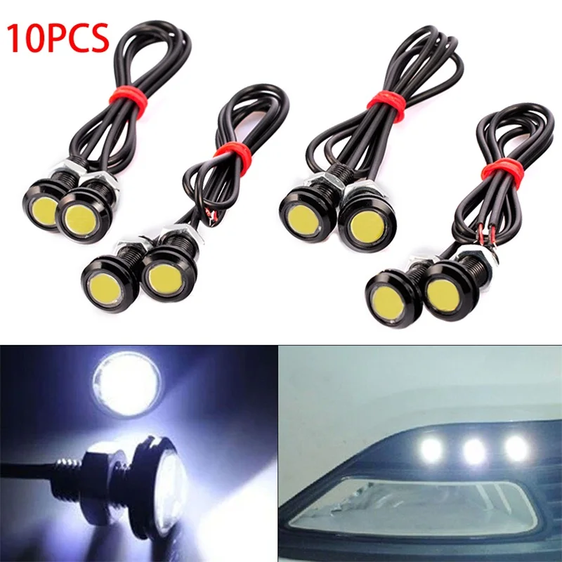 

10PCS/lot 9W 18 23mm 12V DC White LED Eagle Eye Light Car Fog DRL Backup Parking Signal