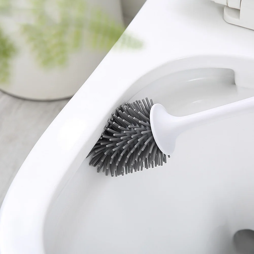 

Silicone TPR Toilet Brush And Holder Quick Drain Cleaning Brush Tools For Toilet Household WC Bathroom Accessories Sets