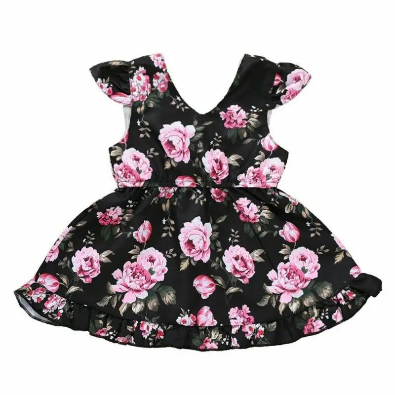 

AA 2020 Fashion Toddler Kid Baby Girl Ruffle Dress Party Princess Dress Sundress Summer Beach Dresses