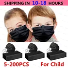 5-200 шт., одноразовые черные маски для лица с фильтром