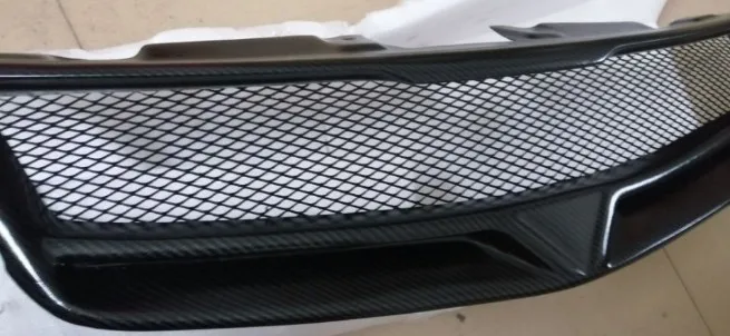 Подходит для 2009-2013 KIA Forte Carbon Fiber Black Car передний бампер сетка решетка Вокруг отделки гоночных Грилей