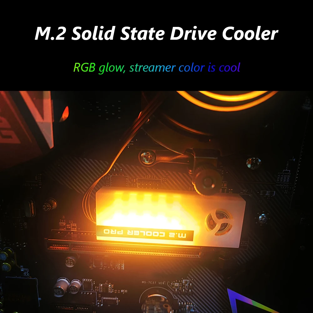 

M.2 2280 SSD Heatsink 5V 3Pin ARGB Heat Dissipation Vest Radiator Motherboard Solid State Drive Hard Disk Cooler Thermal Pad