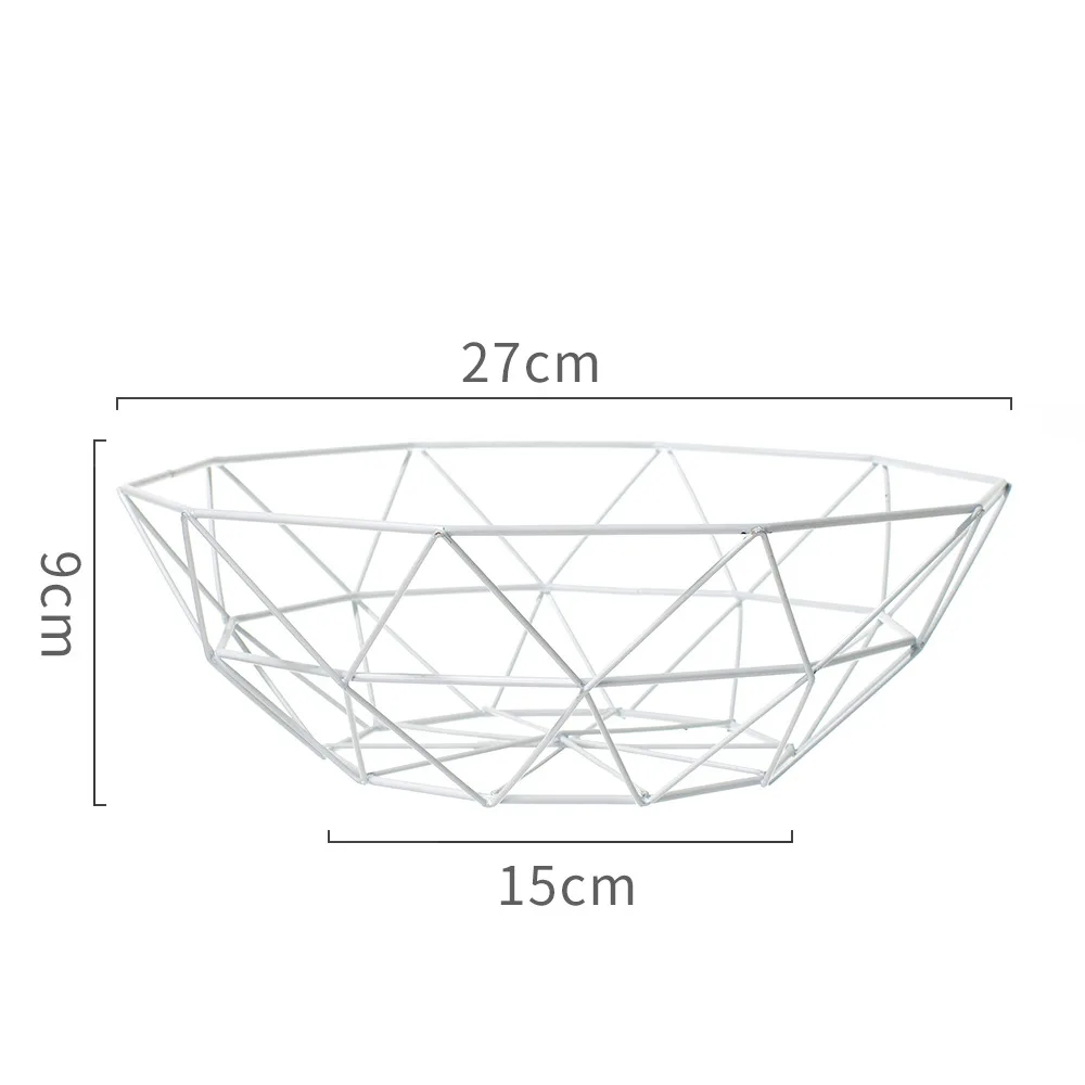 

Nordic ins iron fruit basket simple hollow snack storage basket creative living room fruit tray home coffee table fruit bowl