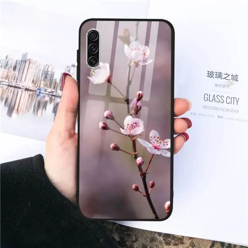 

Flor ciruela flor Phone Case Tempered glass For Samsung S20 Ultra S7 edge S8 S9 S10 e plus note8 9 10 pro