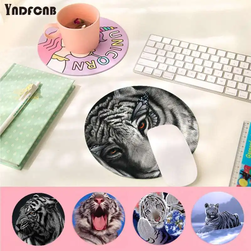 

YNDFCNB New Printed White tiger animal Soft Rubber Professional Gaming Mouse Pad Anti-Slip Laptop PC Mice Pad Mat Mousepad