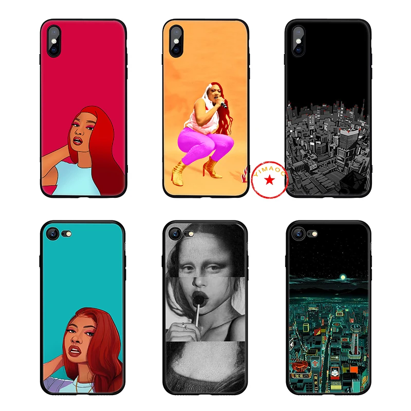 Megan thee stallion Rapper Soft Silicone Phone Case for iPhone 11 Pro Xs Max X or 10 8 7 6 6S Plus 5 5S SE Xr 7Plus |