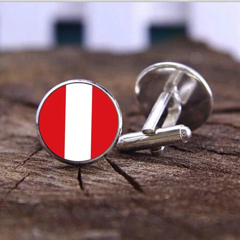 Запонки мужские винтажные со стеклянной подставкой классические украшения для