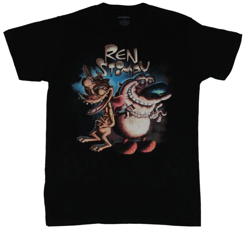 

Ren & And Stimpy Mens T-Shirt Nicktoons Stars Darkened Madness Image