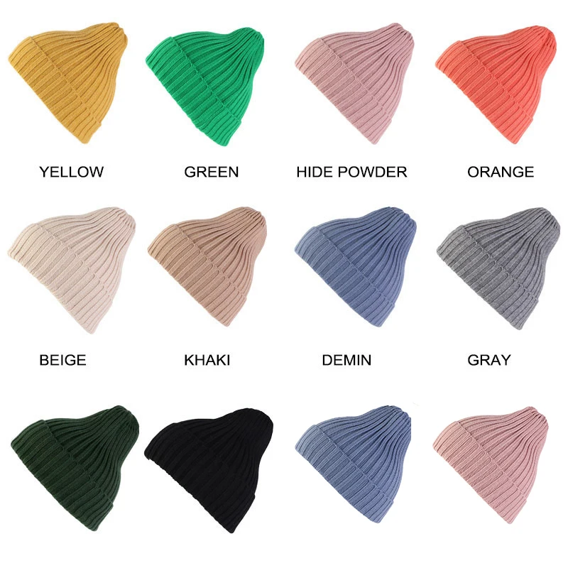 Модная женская вязаная шапка карамельных цветов в стиле хип-хоп повседневная