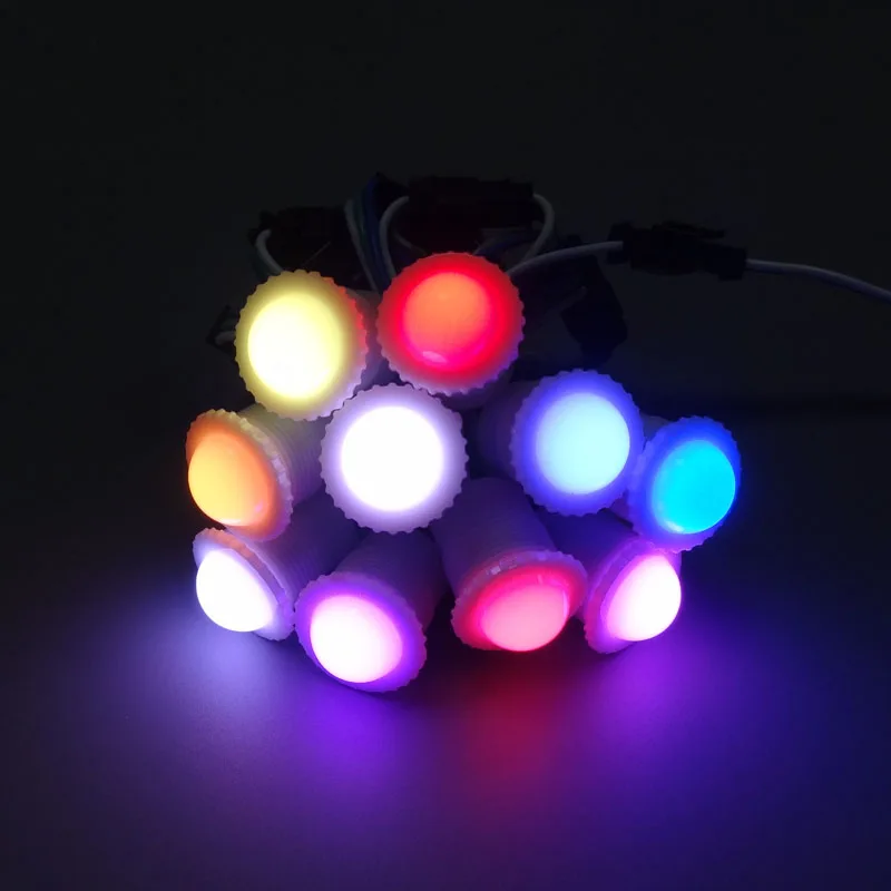 

free shipping DC5V ws2811IC 5050SMD1 LED RGB digital led pixel light diameter 16mm transparent /milky cover led module strings