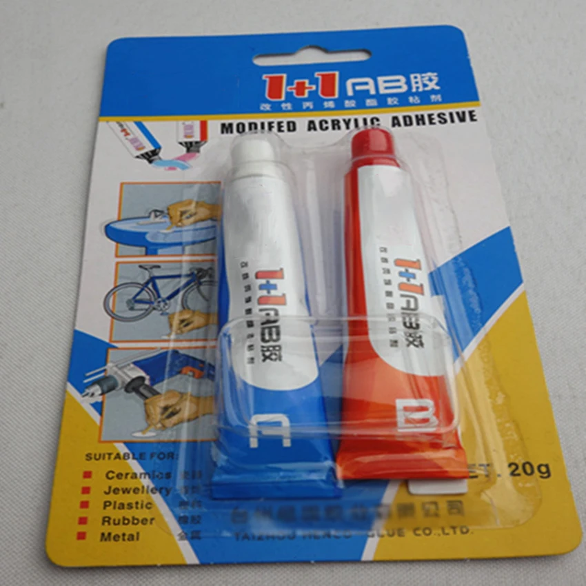 Универсальный клей AB 20 г модифицированный акриловый для металла алюминия
