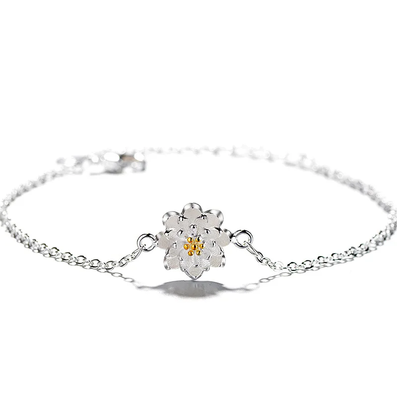 TSHOU93 Модный ручной цветок браслет с цветком лотоса серьги набор | Украшения и