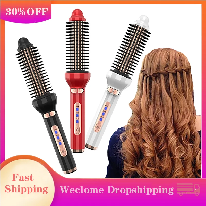 

Щипцы для завивки щетка 3-в-1 Керамика 1 дюйм ионной волосы щипцы для завивки волос выпрямитель разглаживающий накрученных палочка щипцы авт...