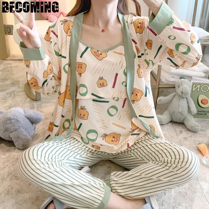 Ночная рубашка для беременных зимняя пижама ночная кормящих матерей Пижама