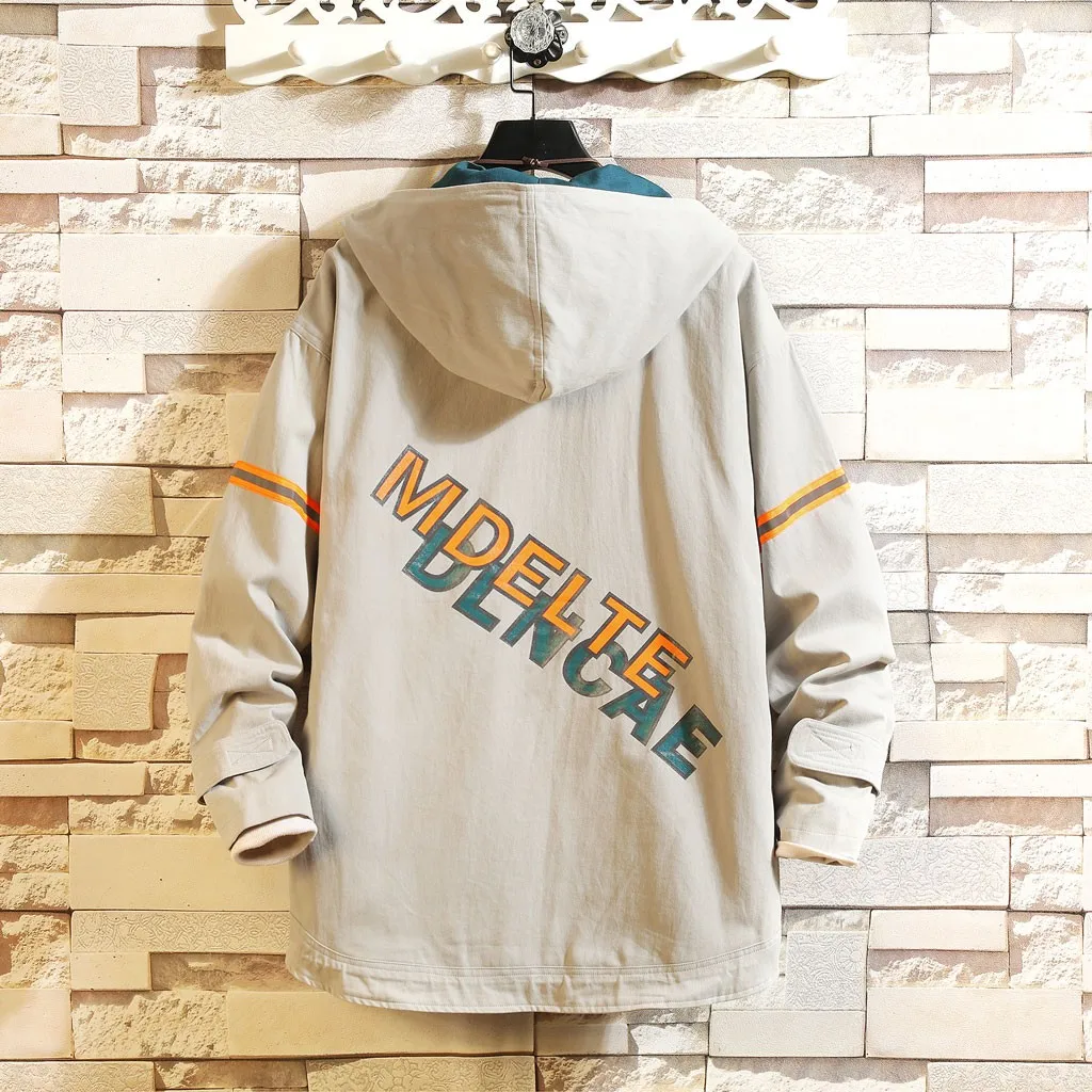 SAGACE Outdoor sports men's casual print large size hooded jacket hip hop rock street clothing Single-breasted coat windproof | Мужская