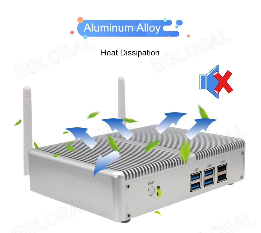 Мини ПК без вентилятора процессор EGlobal I3 I5 I7 linux intel Celeron N3050 2 Гб ОЗУ 16 SSD 4 * USB 3 0 300 м Wi
