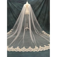 off white lace edge cape veil 3 meter width 3 meter long wedding tricot wrap for strapless bridal dress wedding accessories