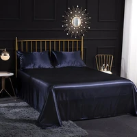 high quality bedding set luxury king size bedsheet elastic black satin pillowcase bedclothes fitted bed sheet textile for home