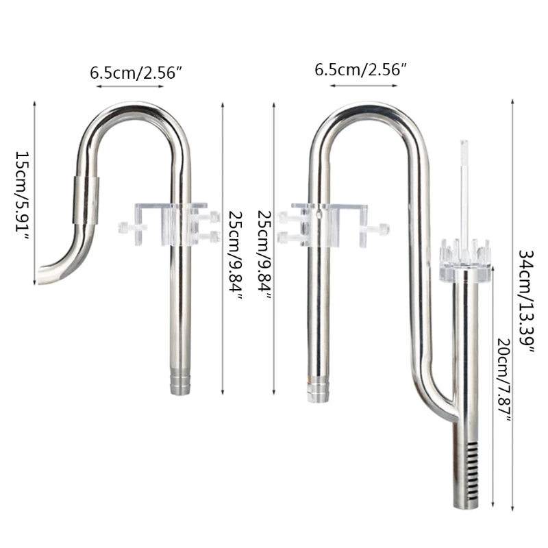 

Aquarium Fish Tank Filter Inflow Outflow Lily Pipe Oil Film Remover Set Stainless Steel Tube with Surface Skimmer