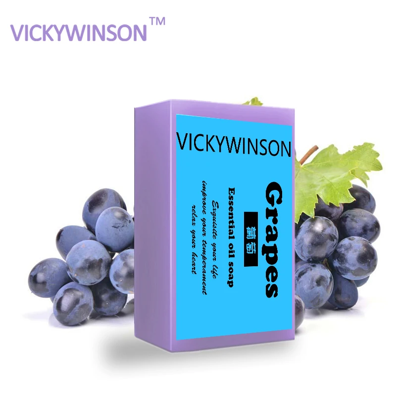 

Grapes handmade soap 50g Collagen Skin Lightening Handmade Soap Oil Control Whitening Moisturizing Body Care Acne Smoother