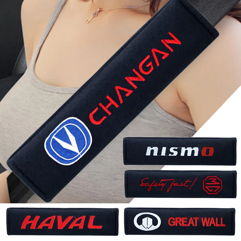 

2pcs New Car Seat Belt Shoulder Cover Cotton Shoulder Pads for Toyota TRD RAV4 Avensis Yaris Levin Reiz Crown Car Accessories